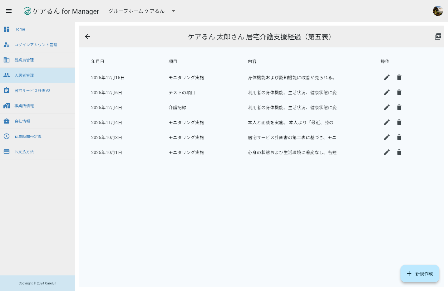 居宅介護支援経過